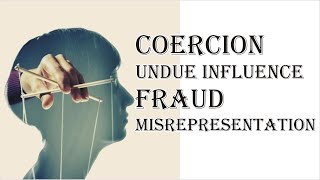 Coercion Undue Influence Fraud Misrepresentation  Indian Contract Act 1872  Law Guru [upl. by Ellerd]