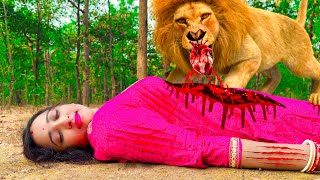 Lion Attack On College Girl In Forest [upl. by Asserat913]