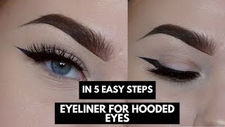 EYELINER FOR HOODED EYES IN FIVE STEPS  Anna Jeanine [upl. by Yenial]