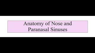 Nose and Paranasal Sinuses [upl. by Assenov]