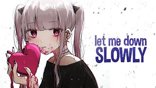 Nightcore  Let Me Down Slowly Female Version Lyrics [upl. by Otxilac]