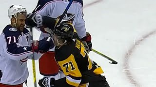 Gotta See It Malkin gets frustrated by Foligno throws first punch to start fight [upl. by Lynna]