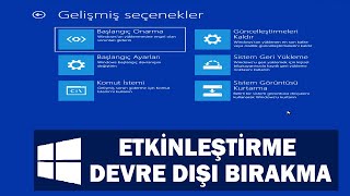 Windows 10 Kurtarma Seçeneklerini Etkinleştirme Devre Dışı Bırakma [upl. by Alverson]