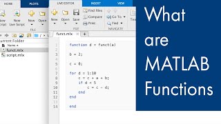 What Are Functions in MATLAB  Managing Code in MATLAB [upl. by Arag]