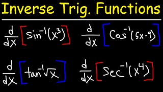 Derivatives of Inverse Trigonometric Functions [upl. by Mosra]