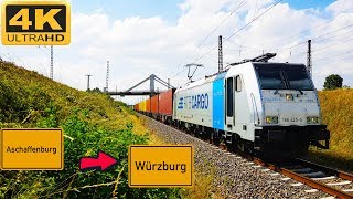 【4K】 Führerstandsmitfahrt Aschaffenburg HBF nach Würzburg HBF über Veitshöchheim Gemünden Lohr [upl. by Dyrraj]