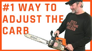 CORRECT WAY To Adjust Or Tune The Carburetor On A Chainsaw StepbyStep [upl. by Yeoz]