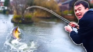 CRAZY fishing action at the village pond [upl. by Wendeline688]