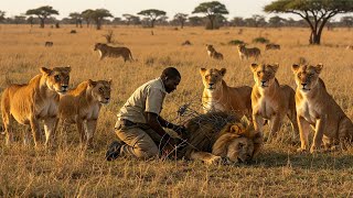 He Freed a Lion from Barbed Wire What the Lions Do Next Will Leave You Speechless [upl. by Menedez]