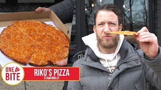 Barstool Pizza Review  Rikos Pizza Stamford CT [upl. by Erdnaek]