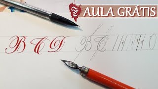 AULA DE CALIGRAFIA ARTÍSTICA  LETRAS CURSIVAS MAIÚSCULAS BCD [upl. by Arehs]