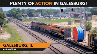 Galesburg Illinois USA  Virtual Railfan LIVE [upl. by Esela]