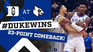 Duke Basketball Historic Comeback at Louisville 21219 [upl. by Nnanaej]