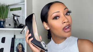 MANOLO BLAHNIK HANGISI PUMPS REVIEW amp TRY ON [upl. by Otilopih921]