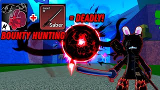 Sanguine Art  Saber v2 Rework Epic Bounty Hunting Montage  Blox Fruits  Kyuuru [upl. by Pietro]