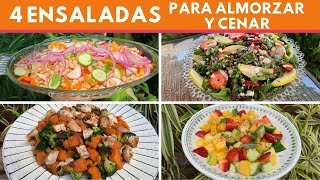 4 ENSALADAS Fáciles para Almuerzos y cenas Cocina de Addy [upl. by Hollister]