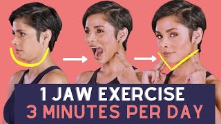 ONE JAW EXERCISE for THREE MINUTES per day to get a FIRM FACE [upl. by Elleirb]