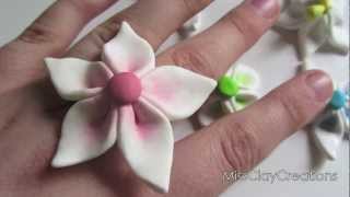 Clay Flower Tutorial For Beginners by MissClayCreations [upl. by Eskil]