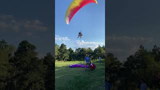 Tandem Paragliding  Landing  ArkansasOklahoma Flying [upl. by Bourn]