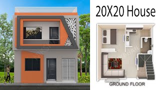 20X20 House design 400 sqft House with 3d elevation by nikshail [upl. by Anidnamra]