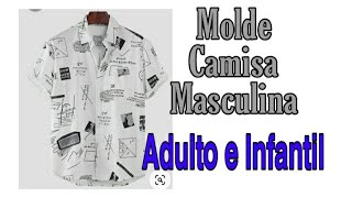 Como fazer molde camisa Social Masculina adulto e infantil [upl. by Fleisher910]