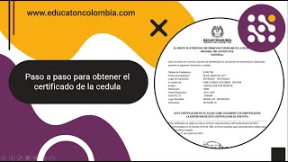 Paso a paso para obtener el certificado de la cedula [upl. by Ecnerwal81]