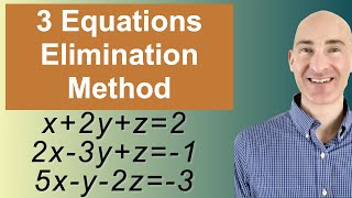 Solving Systems of 3 Equations Elimination [upl. by Victory]