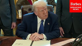 NEW Trump Signs Multiple Executive Orders While Taking Questions From Reporters [upl. by Austina]