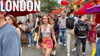 London  City Tour 2022  Walking The Street of West End London  Central London Walk 4K HDR [upl. by Nalad]