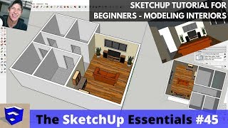 SketchUp Tutorial for Beginners  Part 3  Modeling Interiors from Floor Plan to 3D [upl. by Plunkett201]