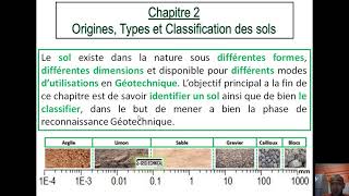 Cours Mécanique des sols Type et origine et Formation des sols Géotechnique mds [upl. by Patrice]