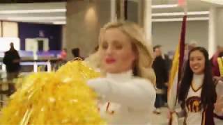 USC Trojan Marching Band surprise performance at LAX [upl. by Nuyh]