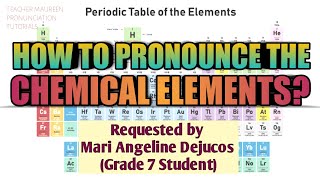 HOW TO PRONOUNCE THE 118 ELEMENTS IN PERIODIC TABLE  Teacher Maureen [upl. by Neelsaj599]