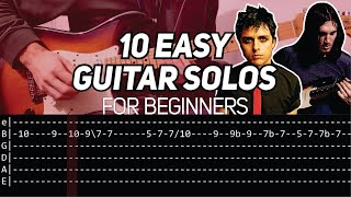 10 EASY BEGINNER GUITAR SOLOS WITH TAB [upl. by Fedirko587]