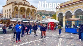 Athens Greece 🇬🇷  January 2022  4KHDR Walking Tour ▶158min [upl. by Johan]