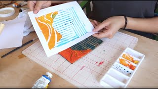 Art Studio Collagraph Printmaking [upl. by Elleinwad]