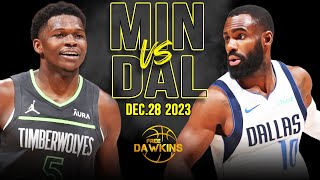 Minnesota Timberwolves vs Dallas Mavericks Full Game Highlights  December 28 2023  FreeDawkins [upl. by Anai]