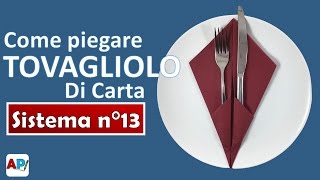 Come piegare tovagliolo di carta  Tovaglioli portaposate fai da te [upl. by Alaehcim692]