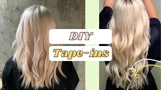 DIY Tape In Hair Extensions • Satin Strands • Sally Beauty • Longer Hair • Installing Tape Ins • [upl. by Ku335]