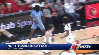 Louisville basketball beats North Carolina at home [upl. by Wallford]