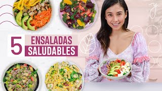 5 Ensaladas Saludables Fáciles y Económicas🥗 Yovana [upl. by Ahsinev]