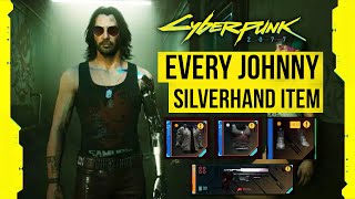 Cyberpunk 2077  All Johnny Silverhand Items Locations Breathtaking Achievement [upl. by Arch654]