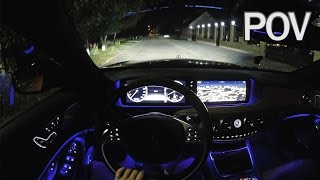 MercedesBenz S500 W222 2014  POV Night Test Drive [upl. by Tawnya398]