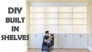 DIY Built In Shelves Library Cabinets [upl. by Anek872]