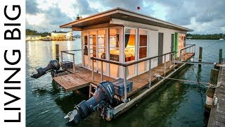 Life On The Water In A Tiny House Boat [upl. by Anneliese]