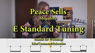 Peace Sells  Megadeth Bass Cover with Tabs [upl. by Rialcnis]