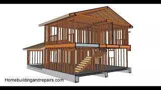 Two Story House Framing Part One  Gable Roof and Garage [upl. by Wait]