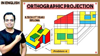 Orthographic ProjectionProblem 4 [upl. by Hako]