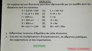 Comment calculer le revenu et le Multiplicateur Exercice2 Macroéconomie consommation [upl. by Arutnev]