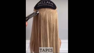 How to install tape in hair extensions？ [upl. by Wachter]